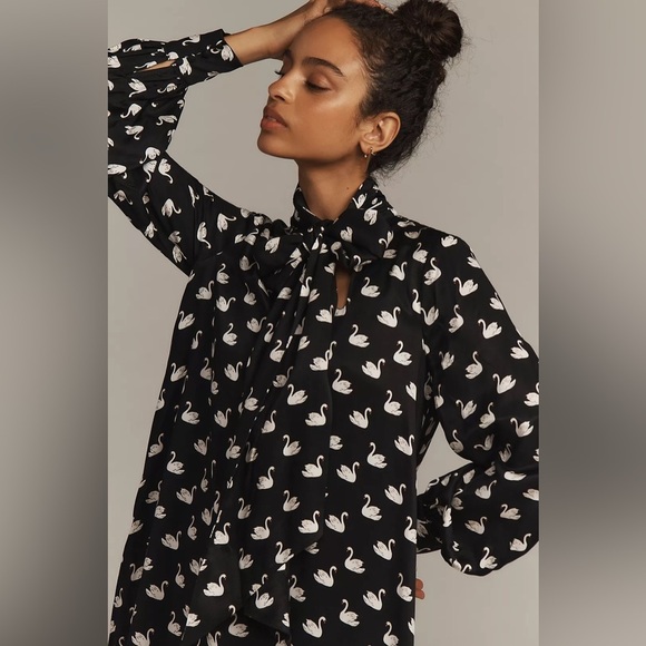 The Caroline Tie-Neck Mini Dress by Maeve - Picture 4 of 10